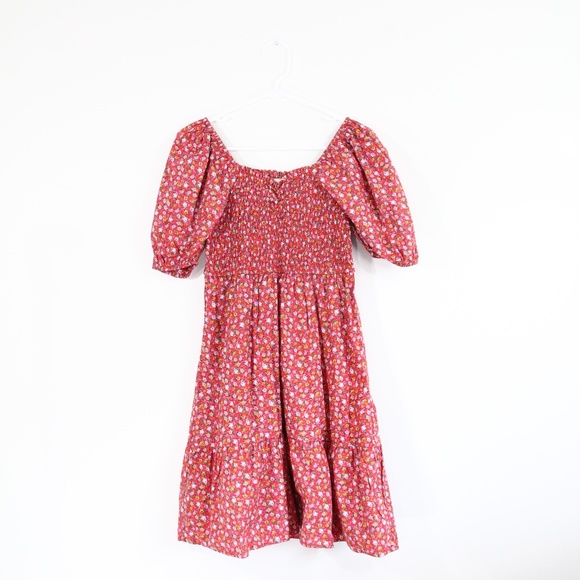 Mango MNG Women Cottagecore Dress NEW Puff Sleeve Prairie sz 2 Smocked top - Picture 1 of 10